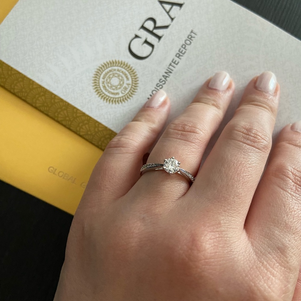 0.5 ct Moissanite & Silver Ring